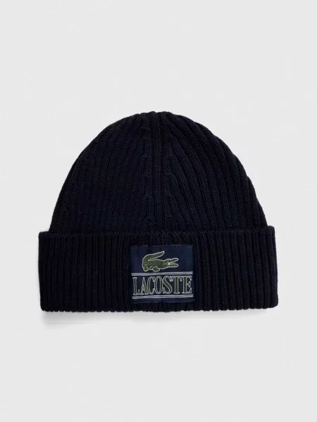 Шерстяная шапка Lacoste синяя