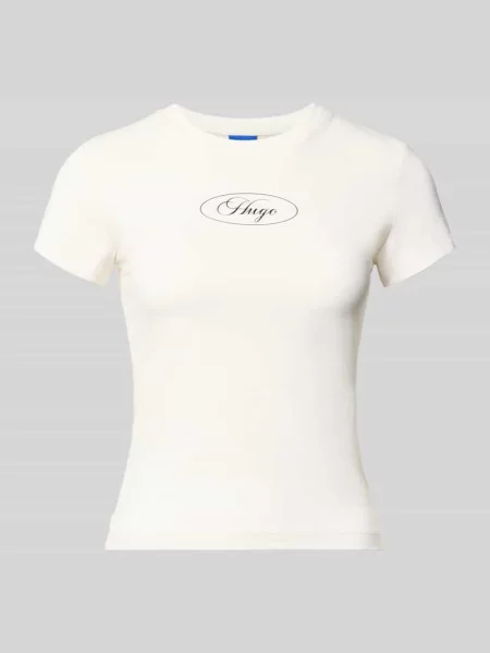 HUGO Blue T-shirt z beżowa