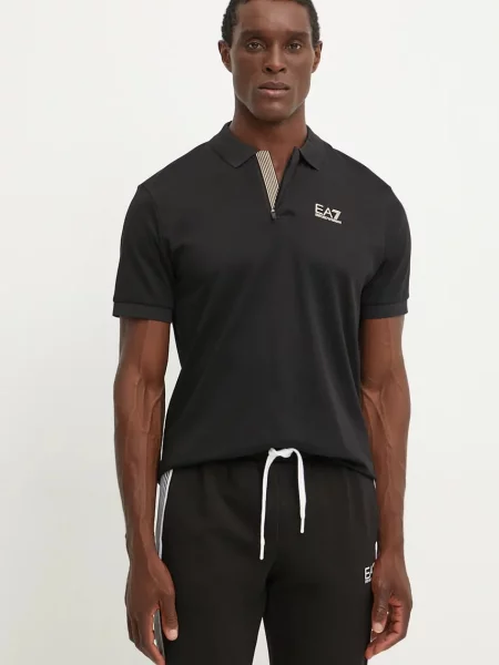 Emporio Armani polo de cu imprimeu negru