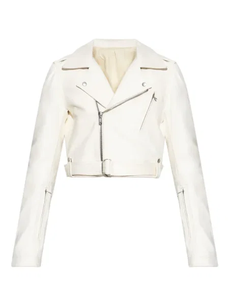 Kurtka Rick Owens asymetryczna biała