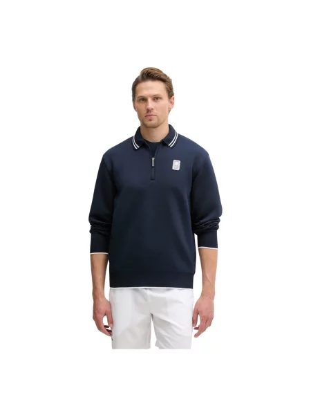 Dzianinowa koszulka polo Lacoste do tenisa niebieska