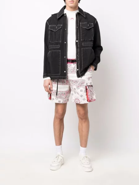 Raštuotos kargo šortai Sacai balta