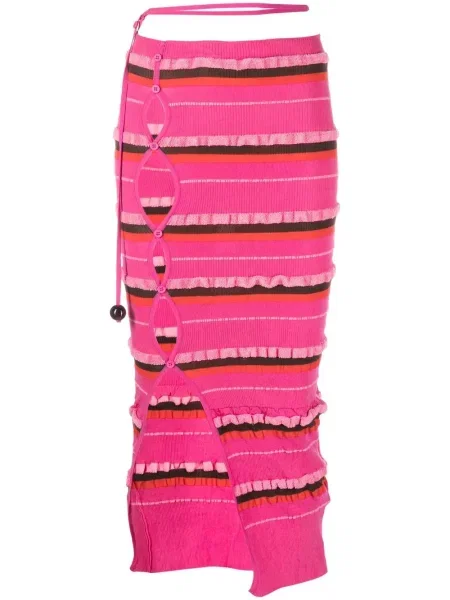 Fustă midi Jacquemus până la genunchi roz