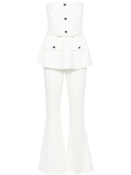 Kombinezon Self-portrait z krepy biały