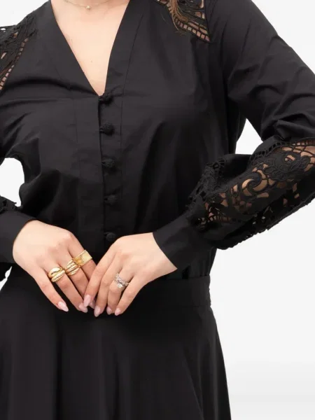 Cămașă Twinset din dantelă negru