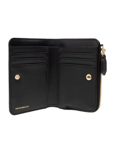 Portfel Emporio Armani skórzany z logo czarny
