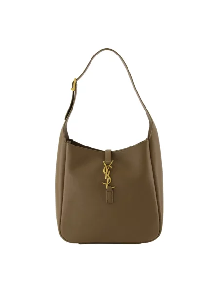 Torebka skórzana Saint Laurent skórzana elegancka brązowa