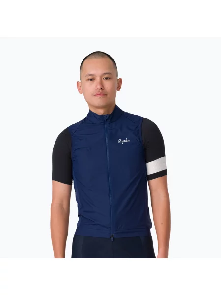 Vestă de ciclism pentru bărbați Rapha Core Gilet Navy/White alb