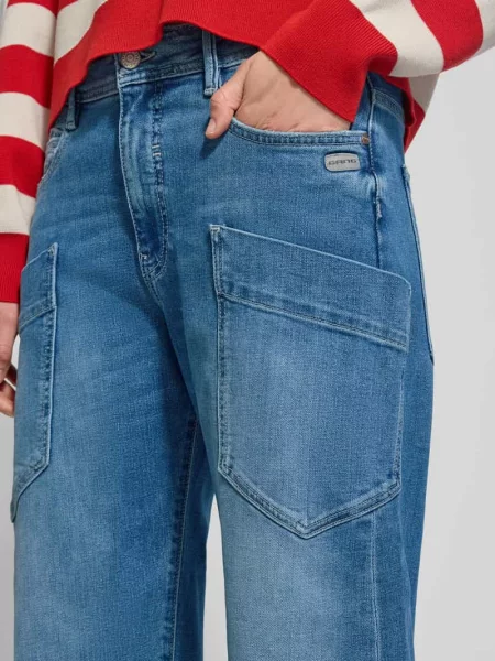 Jeansy o kroju barrel fit z naszywanymi model Ida Worker' Gang niebieskie