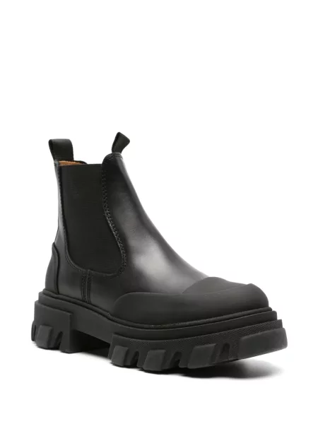 Zkrácené chelsea boots Ganni černé