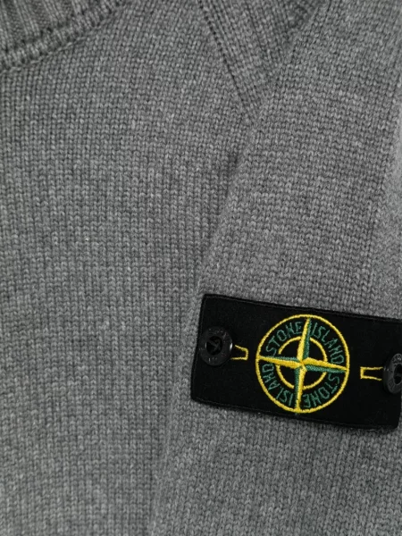 Sweter z golfem dziecięcy Stone Island szary