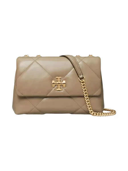 Torebka crossbody Tory Burch skórzana biznesowa beżowa