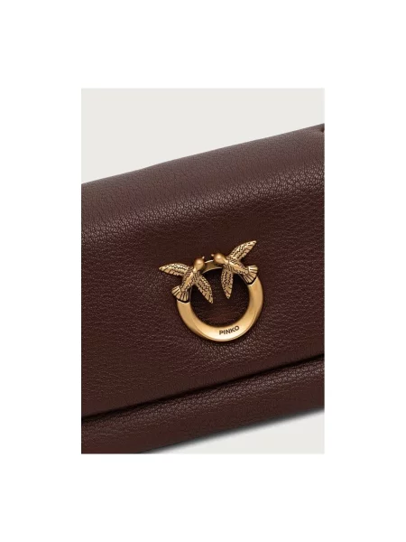 Pinko crossbody kabelka dámska kožená hnedá