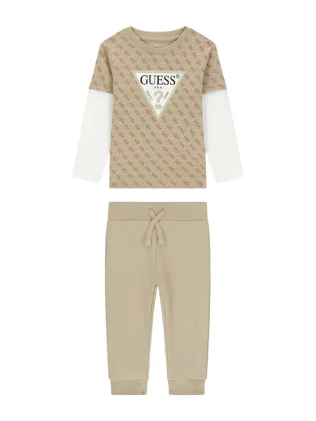 Guess Set bluză și pantalon bej