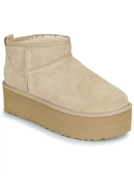 Klasične gležnjarji Ugg s platformo bež