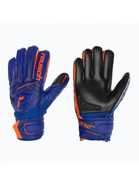 Mănuși de portar pentru copii Reusch Attrakt Infinity Finger Support Junior sharp blue/shocking orange/black negru