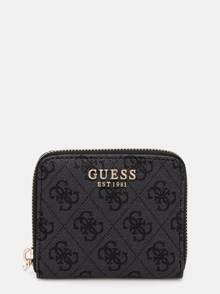 Lniany portfel Guess szary