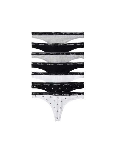 Calvin Klein Underwear Tanga šedá / černá bílá