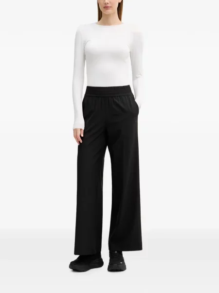 Pantaloni Dkny cu talie înaltă negru