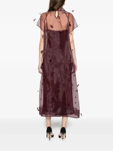 Rochie midi Simkhai cu pene din organza violet
