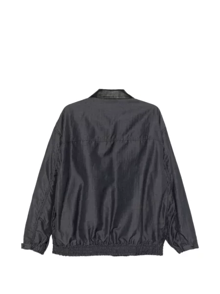 С яка кожено яке Comme Des Garçons Homme с десен рибена кост сиво