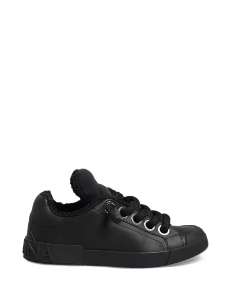 Δερμάτινα sneakers Dolce & Gabbana Portofino μαύρο
