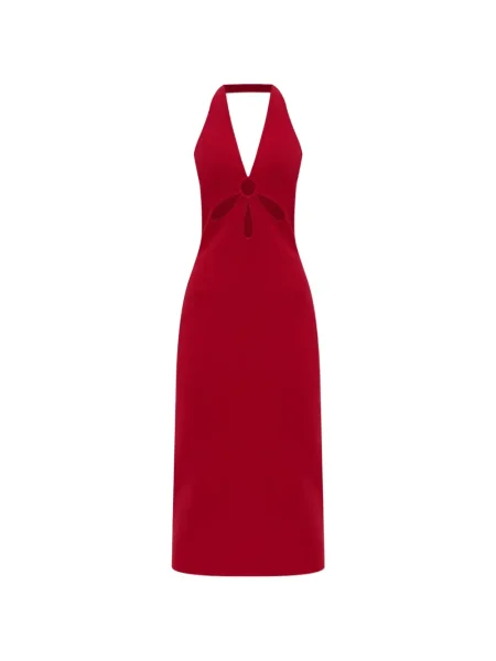 Rochie midi Cult Gaia până la genunchi cu gât halter de costum roșu