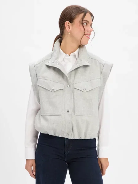 BOSS Orange Kamizelka Jaflesti Kobiety Sztuczne włókno marmurkowy 34 szary