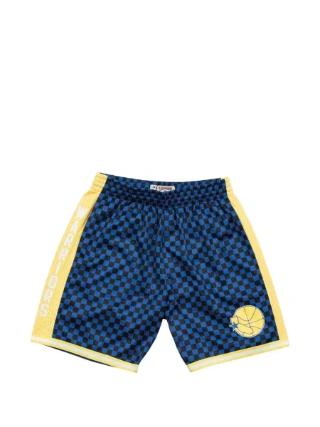 Pantaloni scurți Mitchell & Ness în carouri albastru