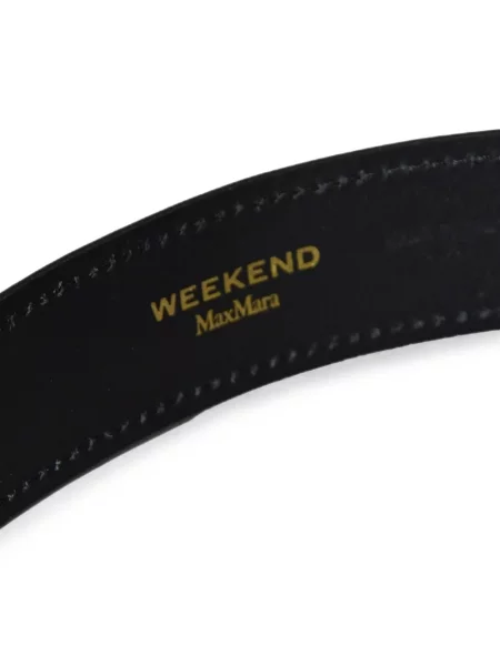 Cu centură curea Weekend Max Mara din piele cu cataramă negru
