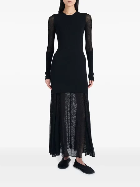Megztas skaidrus kostiumas maxi suknele Proenza Schouler juoda