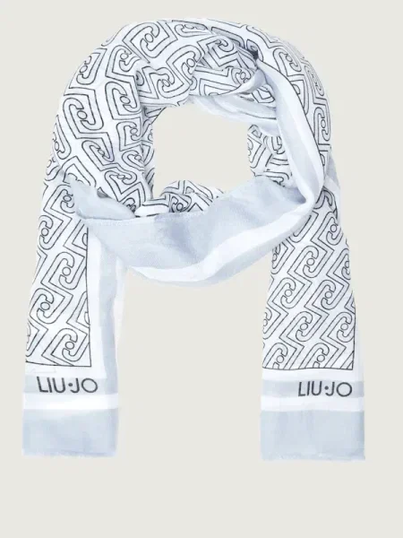Liu Jo Fular albastru porumbel / negru / natural alb