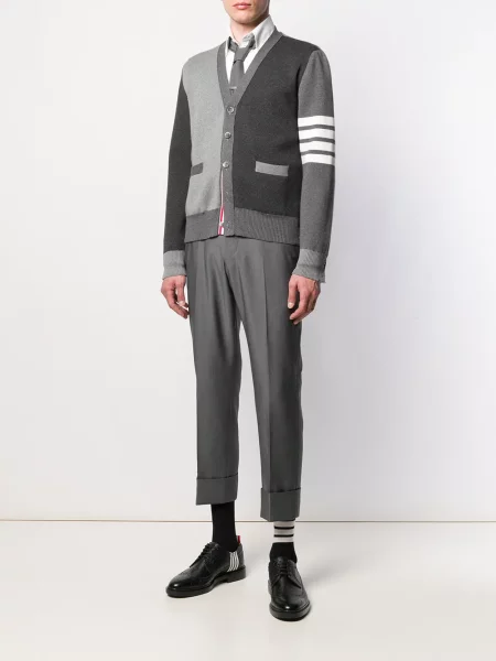 Cardigan Thom Browne cu decolteu în V gri