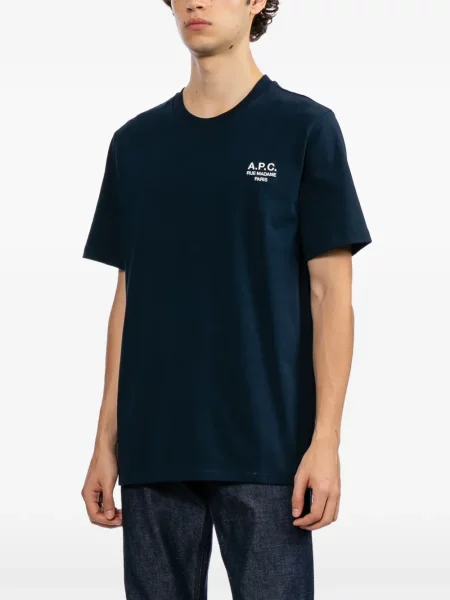 Tricou A.p.c. cu broderie albastru