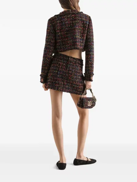 Fusta mini Dolce & Gabbana din tweed negru