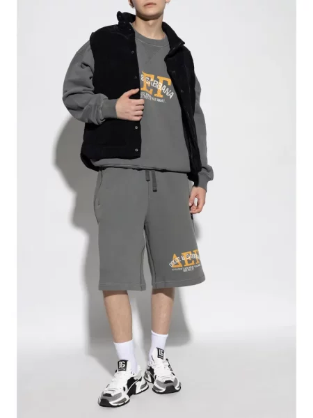 Raštuotos šortai Dolce & Gabbana pilka