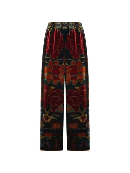 Pantaloni palazzo Pierre-louis Mascia cu imagine cu imprimeu abstract negru