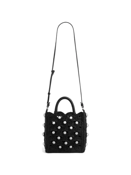 Geantă shopper Rabanne cu perle negru