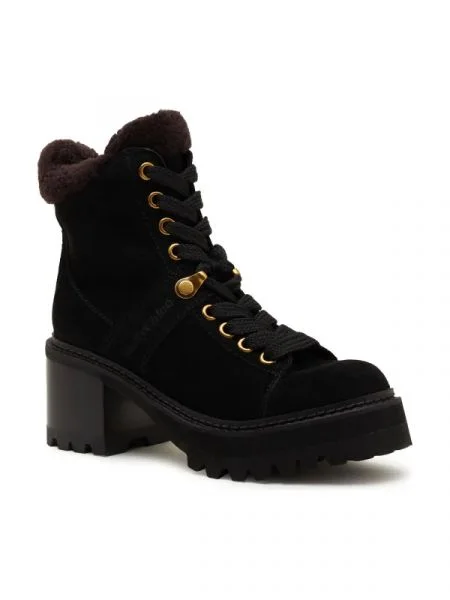 See By Chloé De piele botine negru