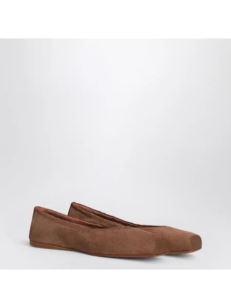 Balerinki Alaïa skórzane brązowe