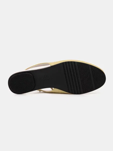 Calvin Klein bőr balerina cipő BALLERINA SLING BACK LTH sárga