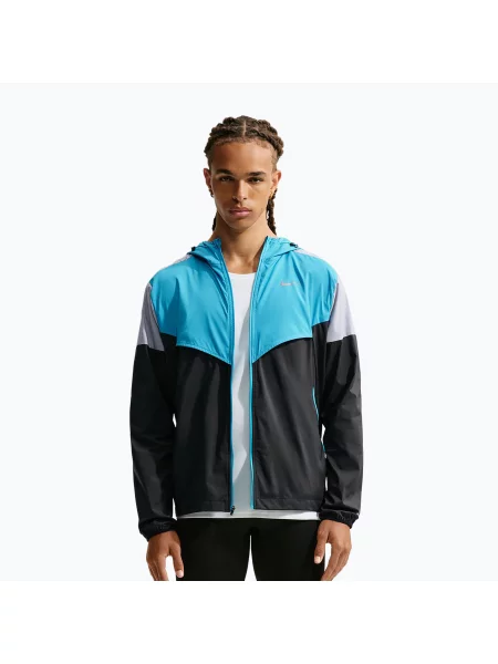 Geacă de alergare pentru bărbați Nike Impossibly Light Windrunner black/light current blue/wolf grey negru