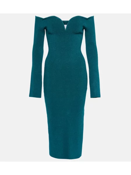 Oblekové midi šaty Galvan po kolená modrá