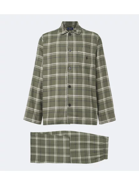 Pijamale Polo Ralph Lauren în carouri de flanelă verde