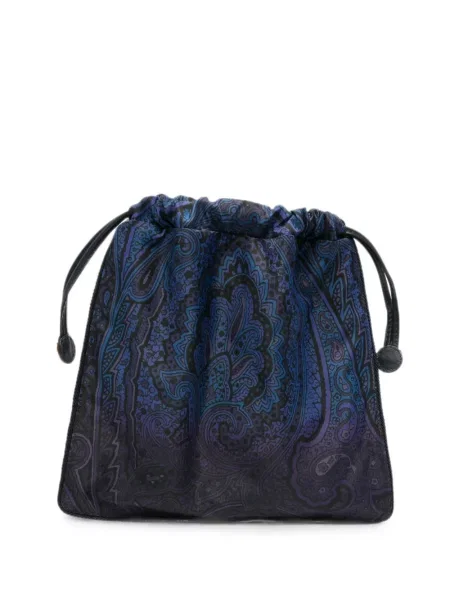 Geantă plic Etro cu imagine cu model paisley cu cordon albastru