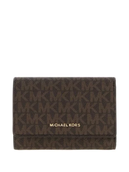 Geantă Michael Michael Kors cu model leopard cu autograf maro
