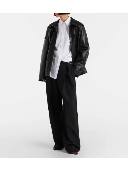 Pantaloni Sportmax cu talie joasă plisate negru