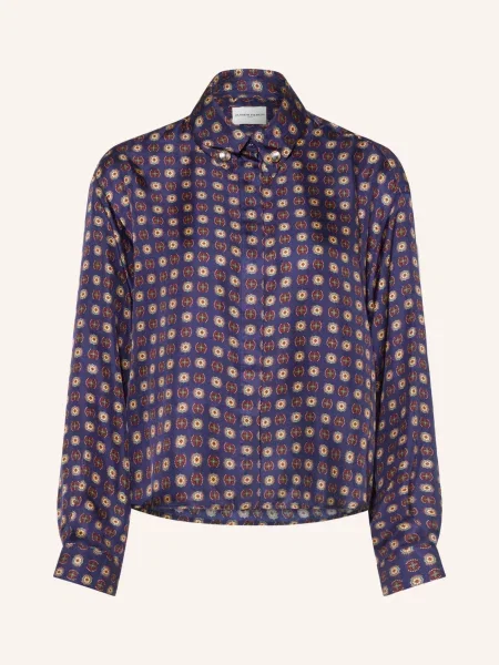 Claudie Pierlot Bluzka Koszulowa Z Jedwabiu blau granatowa