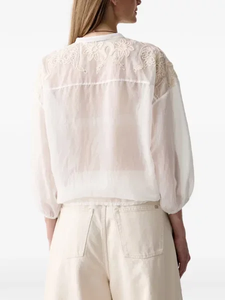Bluză Haveone cu broderie alb