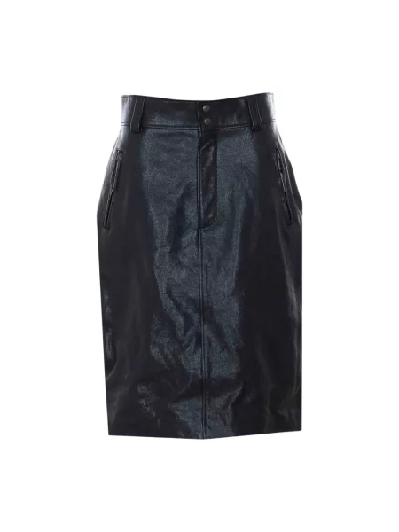 Spódnica skórzana Saint Laurent czarna